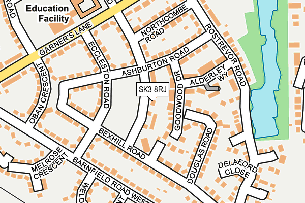SK3 8RJ map - OS OpenMap – Local (Ordnance Survey)