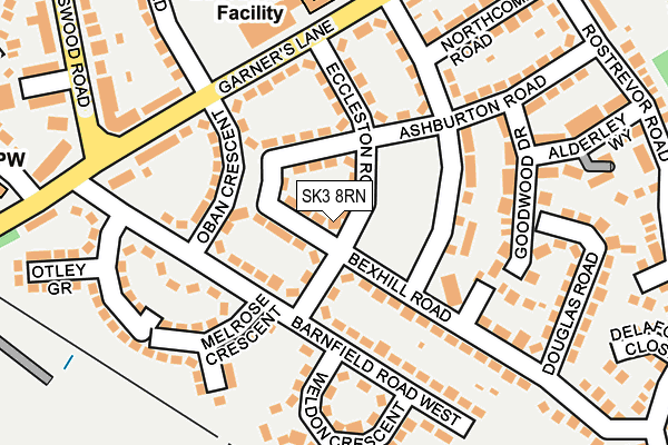 SK3 8RN map - OS OpenMap – Local (Ordnance Survey)