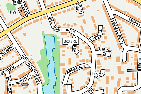SK3 8RU map - OS OpenMap – Local (Ordnance Survey)