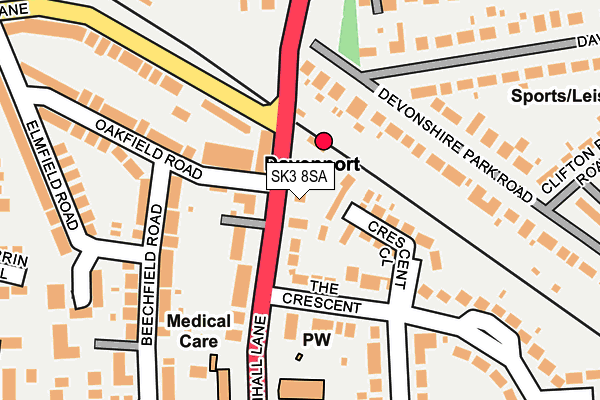 SK3 8SA map - OS OpenMap – Local (Ordnance Survey)