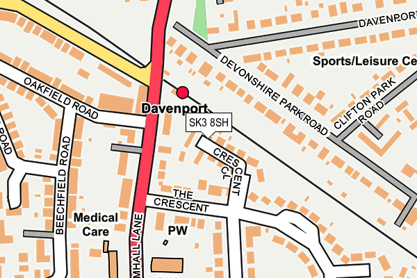 SK3 8SH map - OS OpenMap – Local (Ordnance Survey)