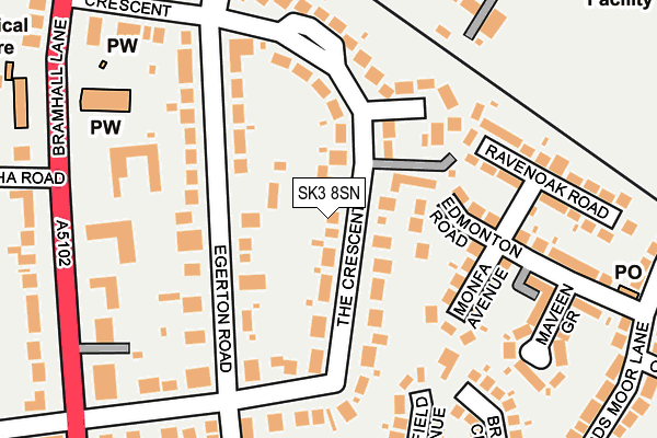 SK3 8SN map - OS OpenMap – Local (Ordnance Survey)