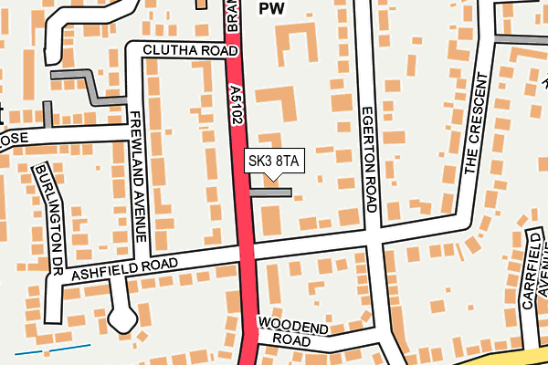 SK3 8TA map - OS OpenMap – Local (Ordnance Survey)