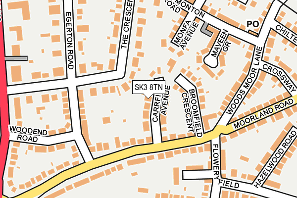 SK3 8TN map - OS OpenMap – Local (Ordnance Survey)