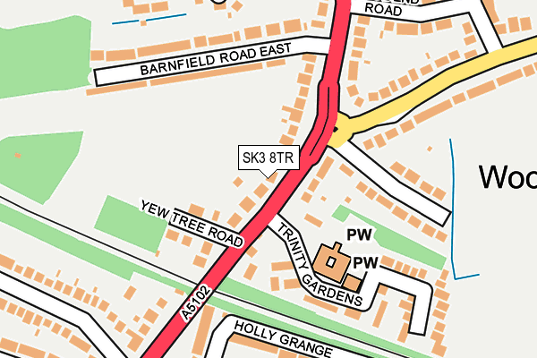 SK3 8TR map - OS OpenMap – Local (Ordnance Survey)