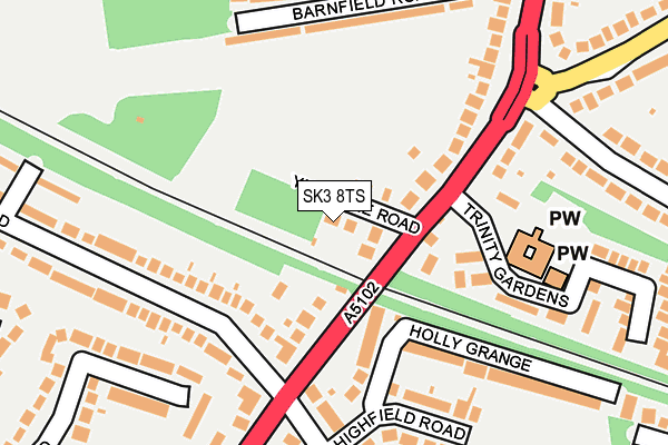 SK3 8TS map - OS OpenMap – Local (Ordnance Survey)