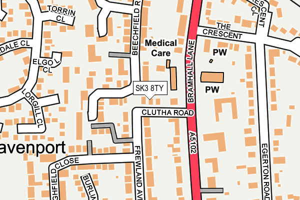 SK3 8TY map - OS OpenMap – Local (Ordnance Survey)