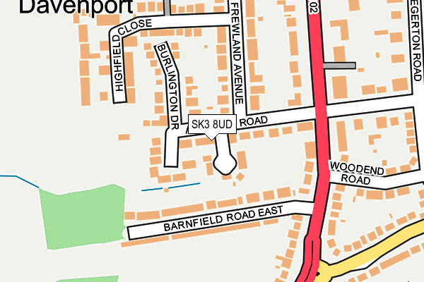SK3 8UD map - OS OpenMap – Local (Ordnance Survey)