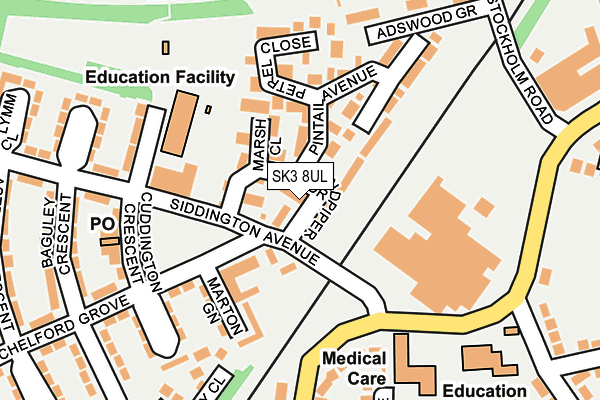 SK3 8UL map - OS OpenMap – Local (Ordnance Survey)