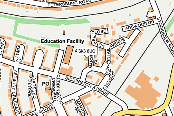 SK3 8UQ map - OS OpenMap – Local (Ordnance Survey)