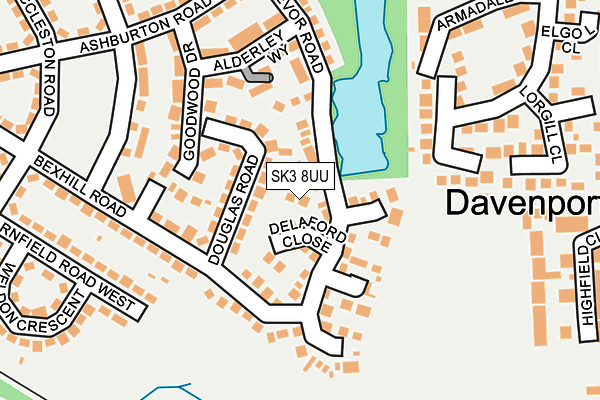 SK3 8UU map - OS OpenMap – Local (Ordnance Survey)