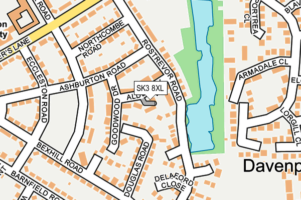 SK3 8XL map - OS OpenMap – Local (Ordnance Survey)