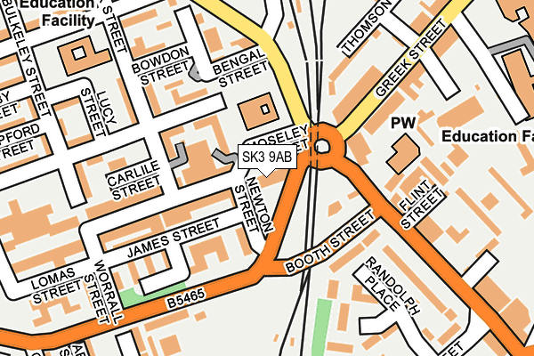 SK3 9AB map - OS OpenMap – Local (Ordnance Survey)