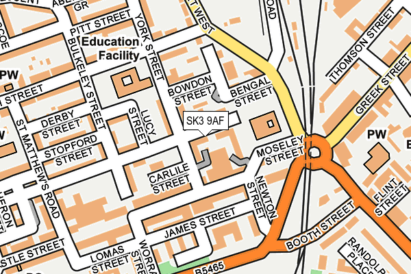 SK3 9AF map - OS OpenMap – Local (Ordnance Survey)