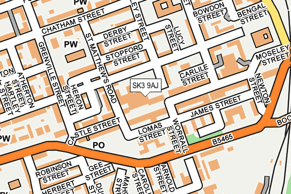 SK3 9AJ map - OS OpenMap – Local (Ordnance Survey)