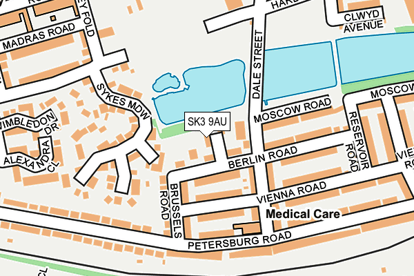 SK3 9AU map - OS OpenMap – Local (Ordnance Survey)