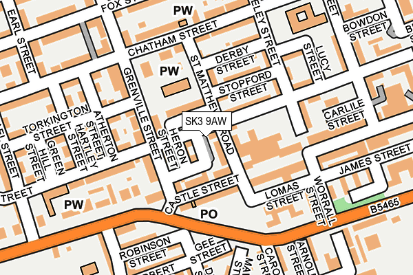 SK3 9AW map - OS OpenMap – Local (Ordnance Survey)