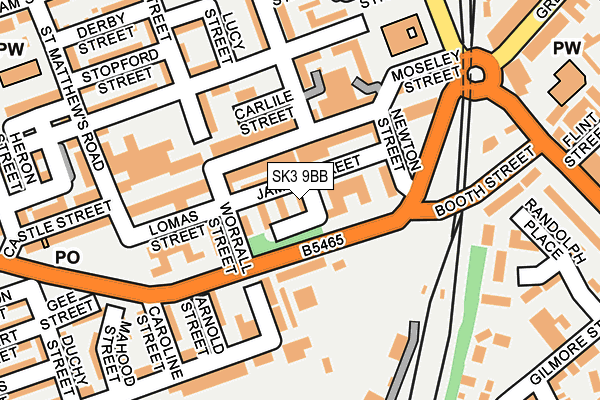 SK3 9BB map - OS OpenMap – Local (Ordnance Survey)