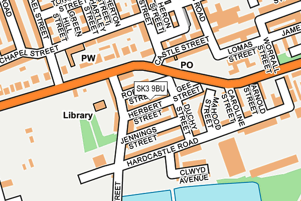 SK3 9BU map - OS OpenMap – Local (Ordnance Survey)