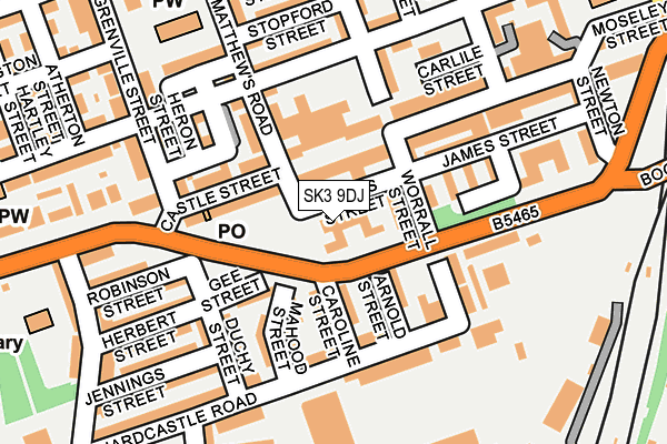 SK3 9DJ map - OS OpenMap – Local (Ordnance Survey)