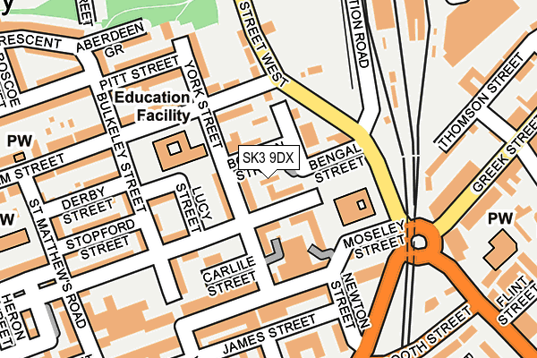 SK3 9DX map - OS OpenMap – Local (Ordnance Survey)