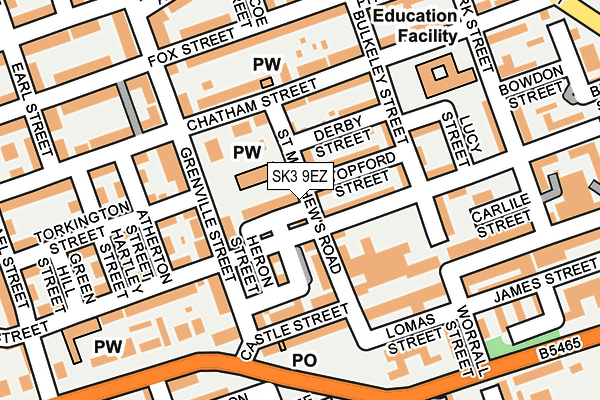 SK3 9EZ map - OS OpenMap – Local (Ordnance Survey)