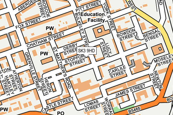 SK3 9HD map - OS OpenMap – Local (Ordnance Survey)