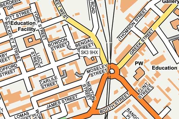 SK3 9HX map - OS OpenMap – Local (Ordnance Survey)