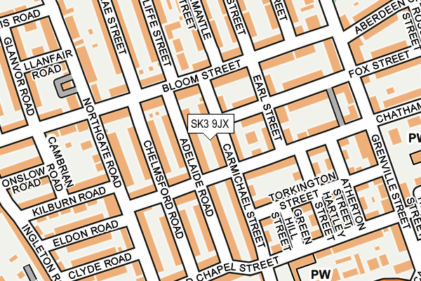 SK3 9JX map - OS OpenMap – Local (Ordnance Survey)