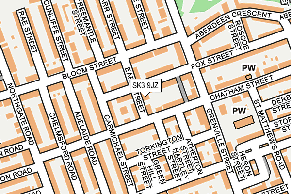 SK3 9JZ map - OS OpenMap – Local (Ordnance Survey)