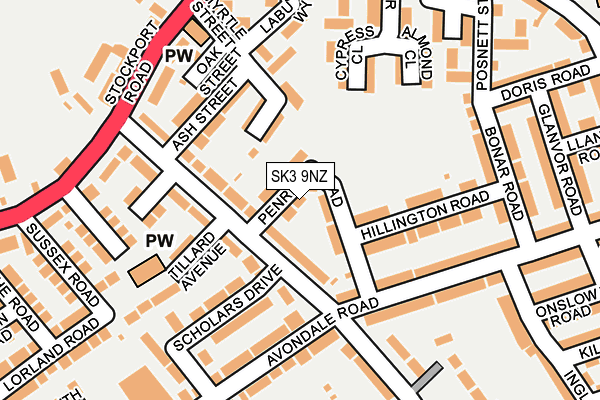 SK3 9NZ map - OS OpenMap – Local (Ordnance Survey)