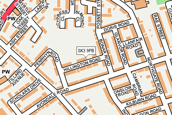 SK3 9PB map - OS OpenMap – Local (Ordnance Survey)