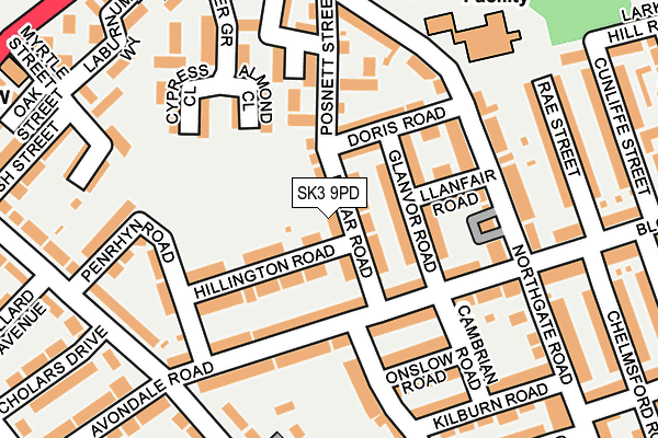 SK3 9PD map - OS OpenMap – Local (Ordnance Survey)