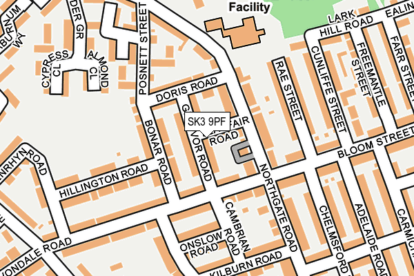 SK3 9PF map - OS OpenMap – Local (Ordnance Survey)