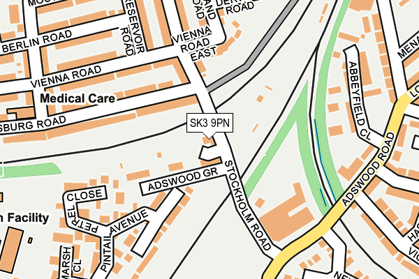 SK3 9PN map - OS OpenMap – Local (Ordnance Survey)