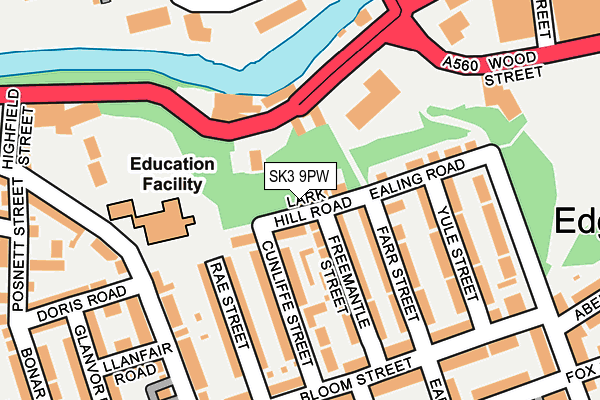 SK3 9PW map - OS OpenMap – Local (Ordnance Survey)