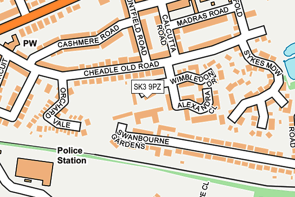 SK3 9PZ map - OS OpenMap – Local (Ordnance Survey)