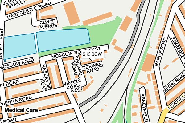 SK3 9QW map - OS OpenMap – Local (Ordnance Survey)