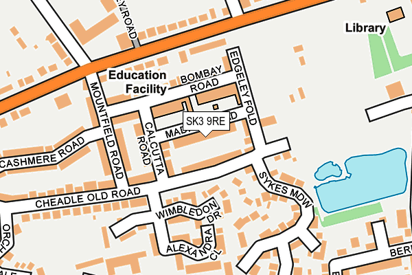 SK3 9RE map - OS OpenMap – Local (Ordnance Survey)