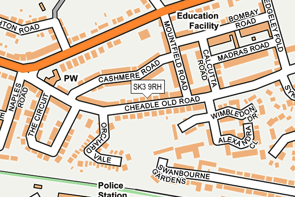 SK3 9RH map - OS OpenMap – Local (Ordnance Survey)