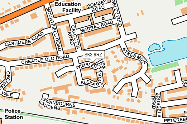 SK3 9RZ map - OS OpenMap – Local (Ordnance Survey)