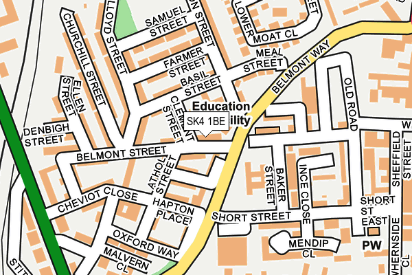 SK4 1BE map - OS OpenMap – Local (Ordnance Survey)