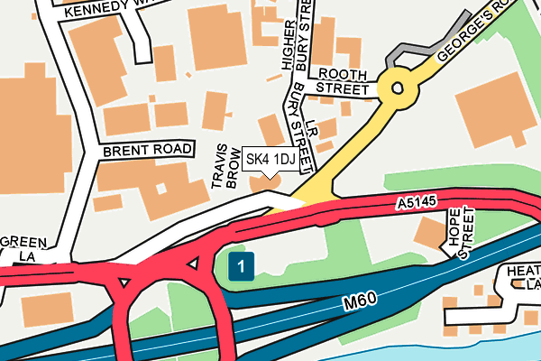 SK4 1DJ map - OS OpenMap – Local (Ordnance Survey)