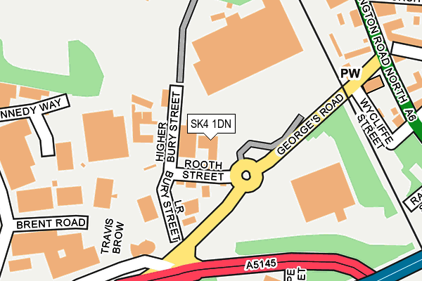 SK4 1DN map - OS OpenMap – Local (Ordnance Survey)