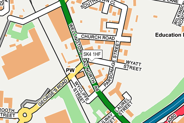 SK4 1HF map - OS OpenMap – Local (Ordnance Survey)