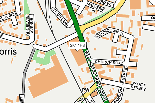 SK4 1HS map - OS OpenMap – Local (Ordnance Survey)