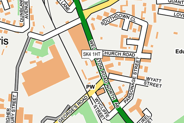 SK4 1HT map - OS OpenMap – Local (Ordnance Survey)