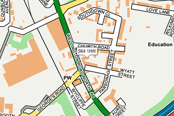 SK4 1HW map - OS OpenMap – Local (Ordnance Survey)