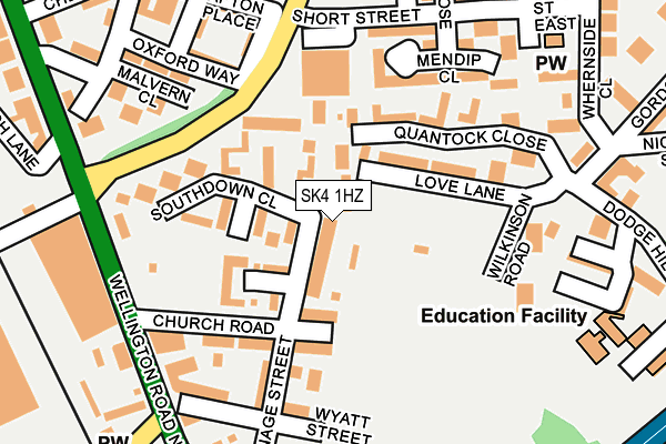 SK4 1HZ map - OS OpenMap – Local (Ordnance Survey)