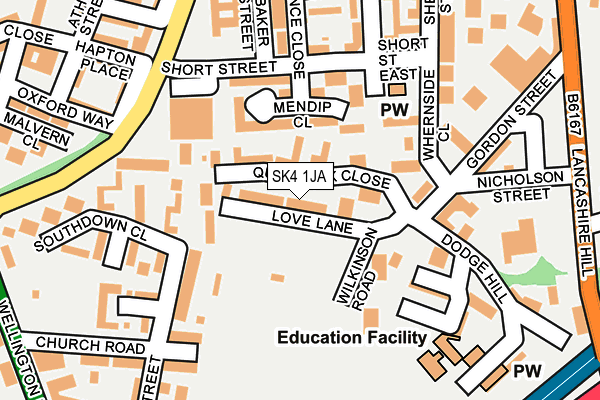 SK4 1JA map - OS OpenMap – Local (Ordnance Survey)